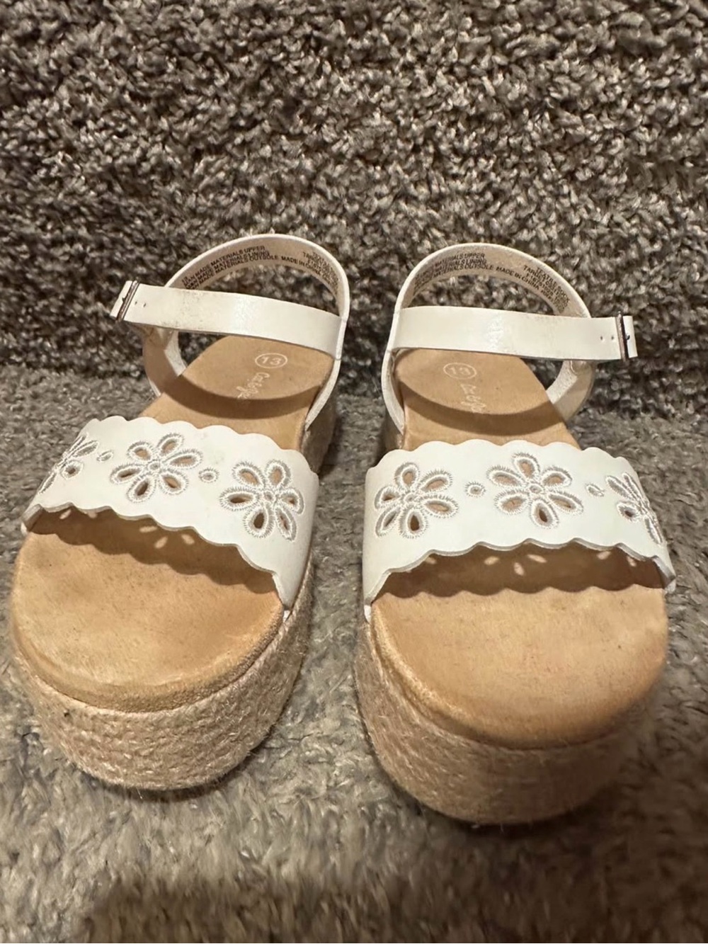 Cat & Jack Girls Lindsey Platform Sandals Sz 13